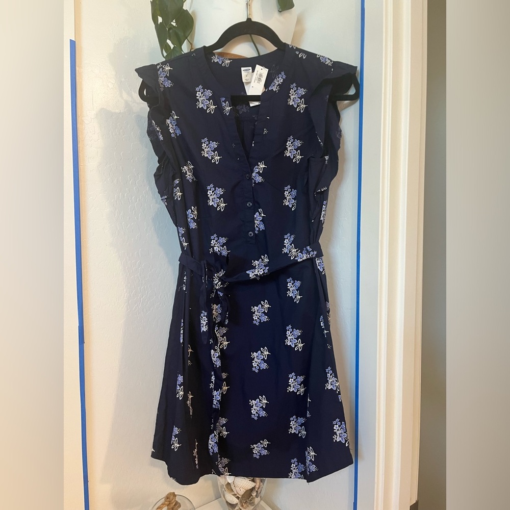 Cotton Floral Tie waist Dress